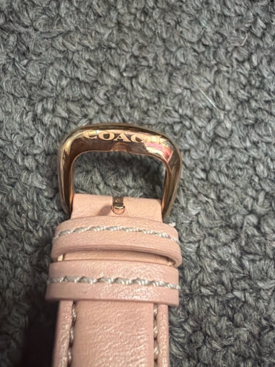 Coach Blush Pink Leather Watch Rose Gold Crystal Dial Women’s